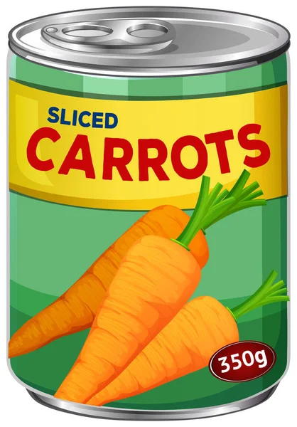 Sliced Carrots Can Illustration - Stok Vektor