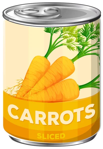Carrots Sliced Can Illustration - Stok Vektor