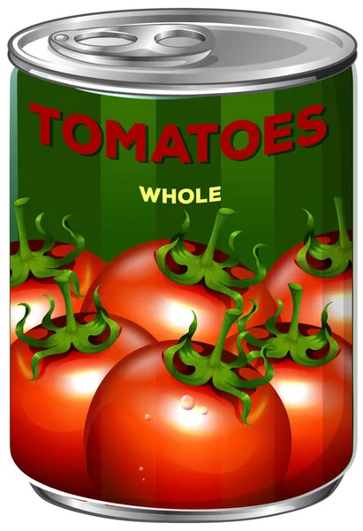 Sekaleng Tomat Seluruh Ilustrasi - Stok Vektor