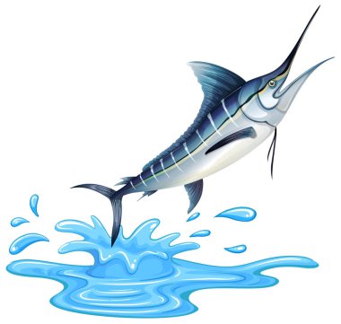 Beyaz arka plan illüstrasyon üzerinde büyük bir Sailfish