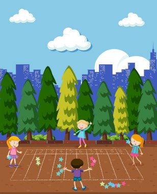 Çocuk oyun matematik oyunu, Park illüstrasyon