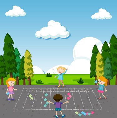 Çocuk oyun matematik oyunu, Park illüstrasyon