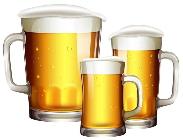 Sizes Beer Glass Illustration — Stock Vector
