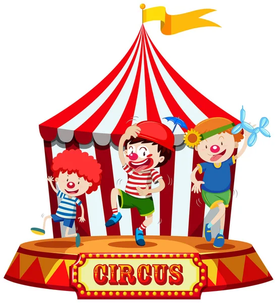 Niños Escenario Del Circo Ilustración — Vector de stock