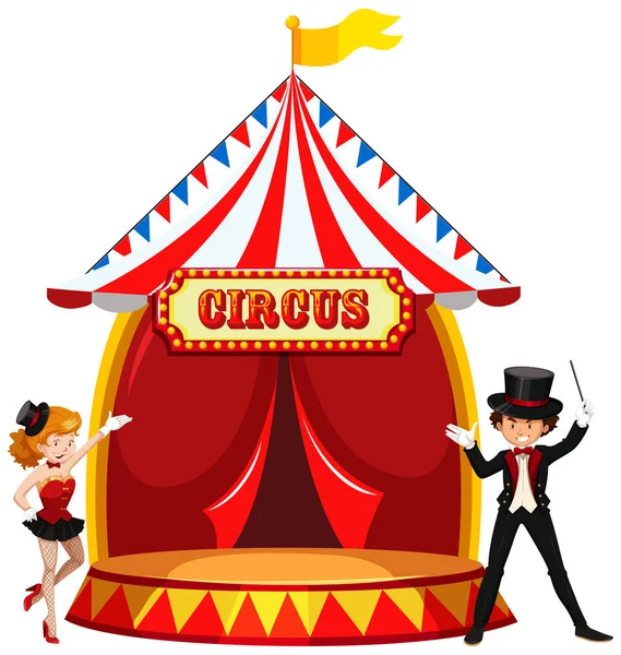 Ένα Τσίρκο Δείχνουν Στάδιο Εικονογράφηση — Διανυσματικό Αρχείο