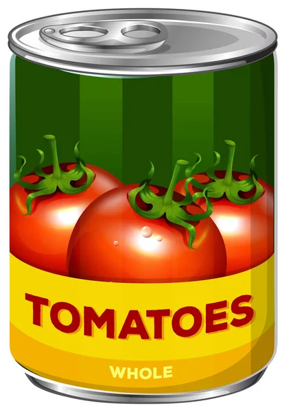 Can Whole Tomatoes Illustration — Stock Vector