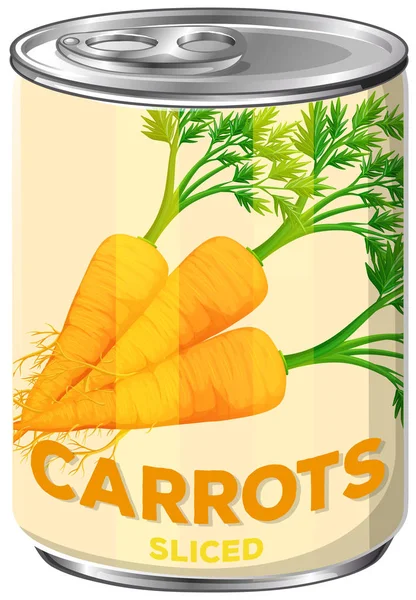 Can Sliced Carrots Illustration - Stok Vektor