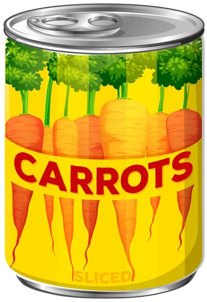 Can Sliced Carrots Illustration - Stok Vektor