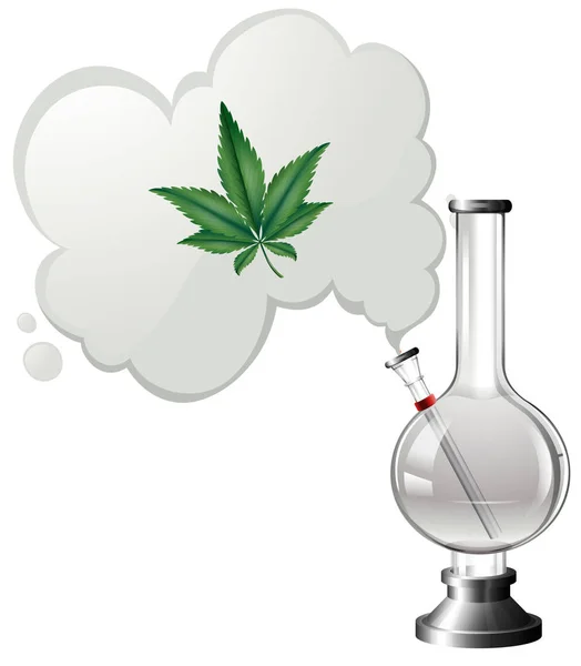 Marijuana Bong White Background Illustration — Stock Vector