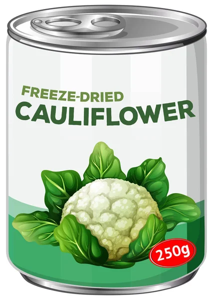 Консервная Банка Freese Dries Cauliflower — стоковый вектор