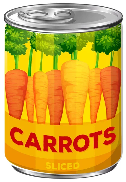 Can Sliced Carrots Illustration - Stok Vektor