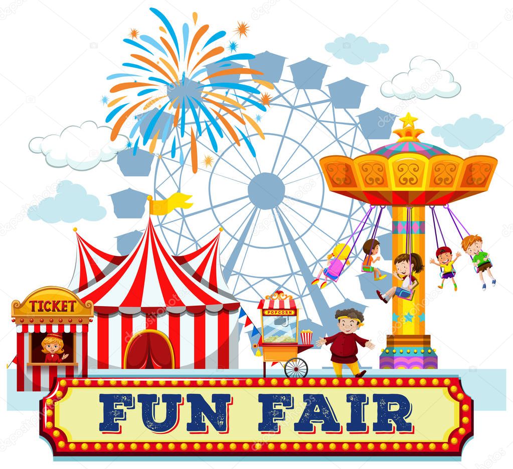 A Fun Fair and Rides illustration