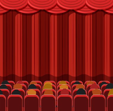 Bir sinema sahne illüstrasyon insanlar