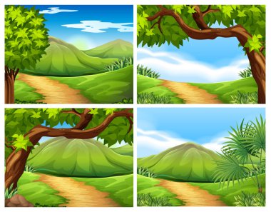 Güzel manzara illüstrasyon