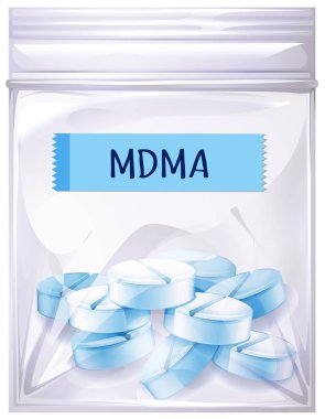 A Package of MDMA Drug illustration clipart