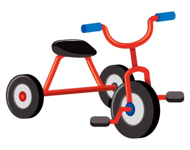 A Red Tricycle on White Background illustration clipart