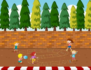 Çocuk oyun bahçesi illüstrasyon