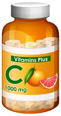 C vitamini artı illüstrasyon kap