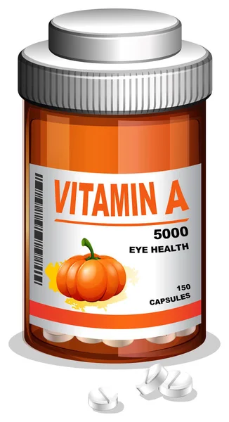 Bir Şişe Vitamini Illüstrasyon — Stok Vektör