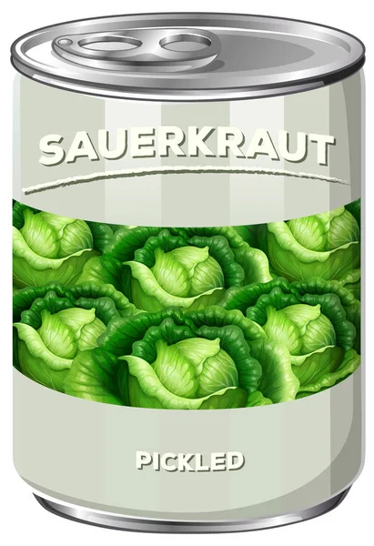 Can Sauerkraut Ilustrasi - Stok Vektor