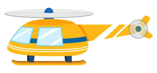 Yellow Helicopter White Background Illustration — Stock Vector