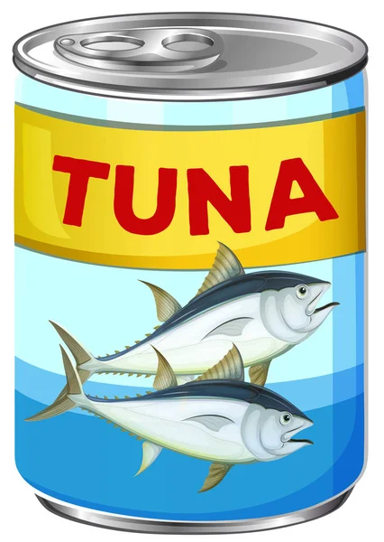 Can Fresh Tuna Illustration — Stock Vector