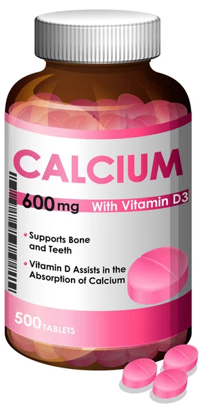 Calcium Vitamin Illustration — Stock Vector