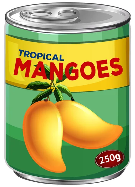 Dose Mit Tropischen Mangos — Stockvektor