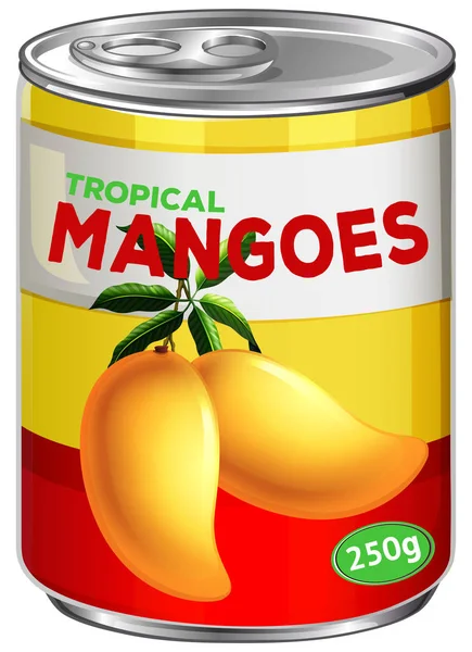 Una Lata Jarabe Mango Ilustración — Archivo Imágenes Vectoriales