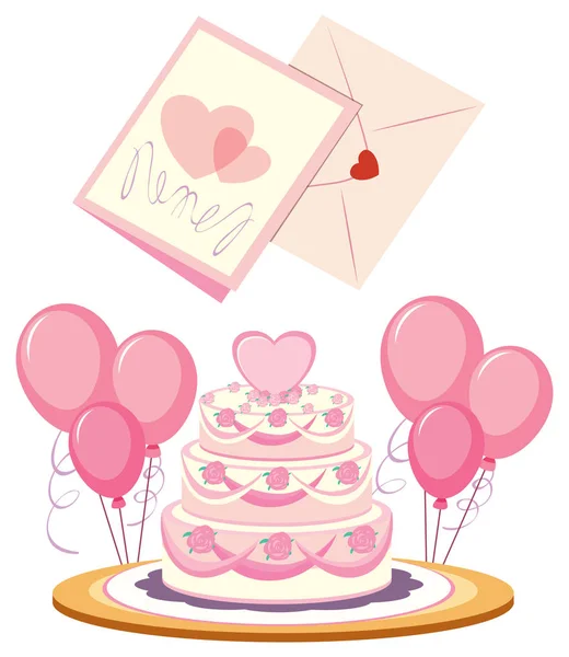 Wedding Cake Cards Illustration — Stock Vector