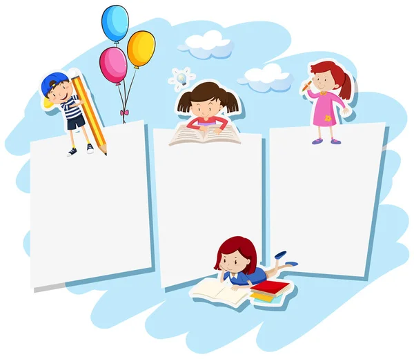 Blank Note Children Illustration — Stock Vector