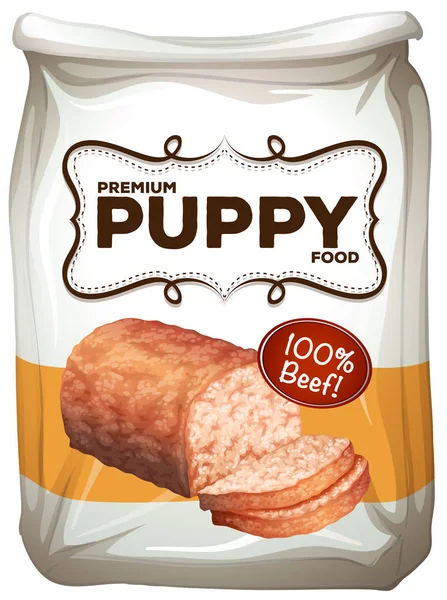 Tas Premium Anak Anjing Ilustrasi Makanan - Stok Vektor
