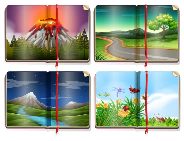 A Set of Landscape Book illustration