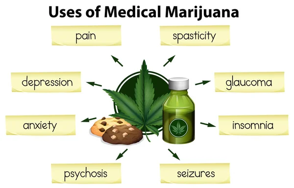 Afbeelding Wordt Gebruikt Voor Medische Marihuana — Stockvector