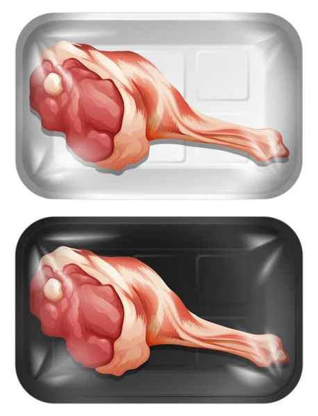 Set Raw Pork Legs Illustration — Stock Vector