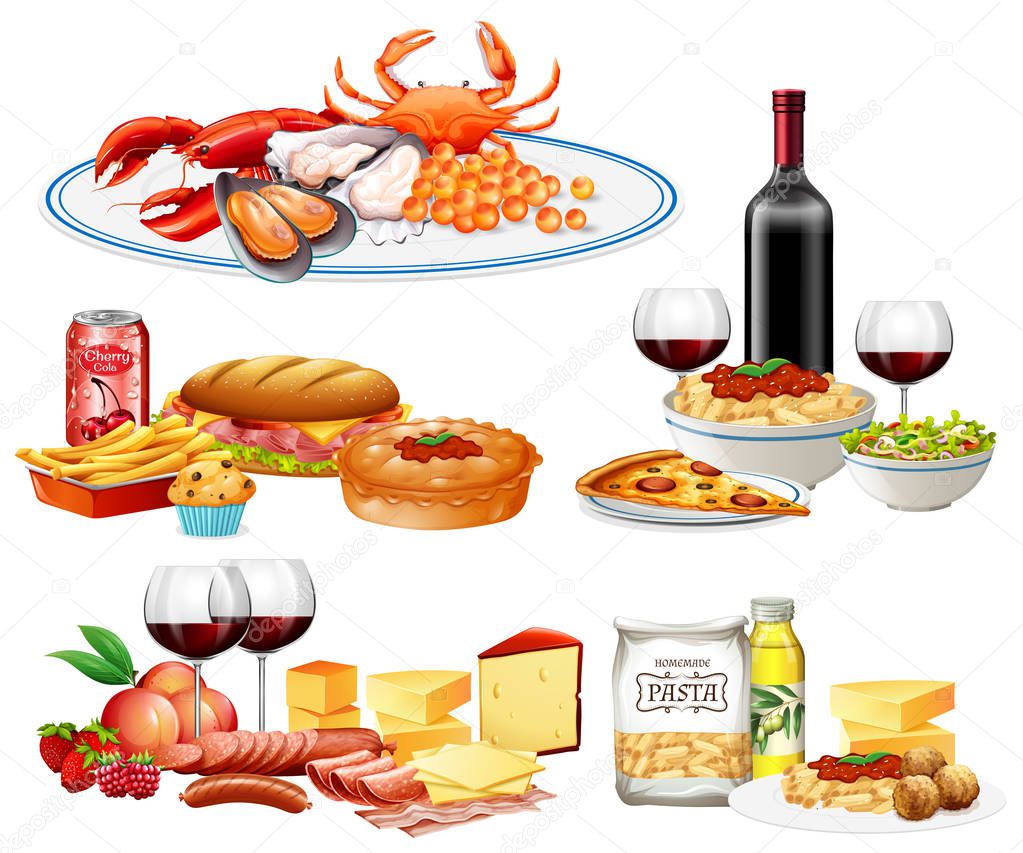 A Set of Diffrent Cuisine illustration