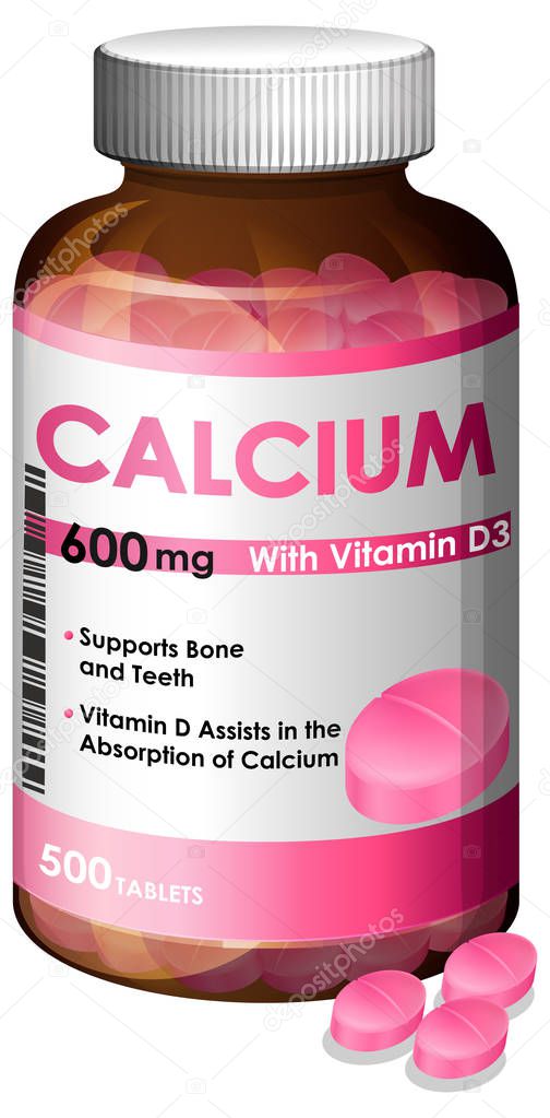 Calcium with Vitamin D3 illustration
