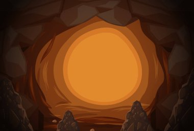 A mystery cave hole illustration clipart