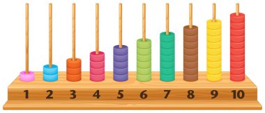 Renkli 1-10 abacus resimde