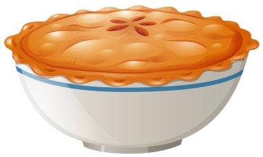 Lezzetli pot pasta illüstrasyon