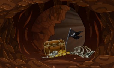 Karanlık mağaranın resimde bir hazine