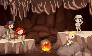 Uluslararası Çocuk mağara çizimde kamp