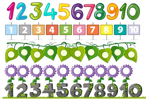 Een Illustratie Van Nummer Lettertype Instellen — Stockvector