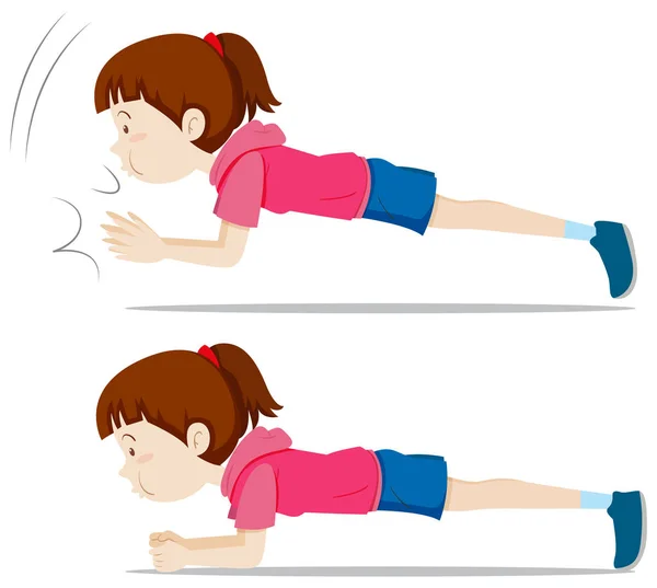 Девчачья Доска Упражнения Иллюстрация — стоковый вектор