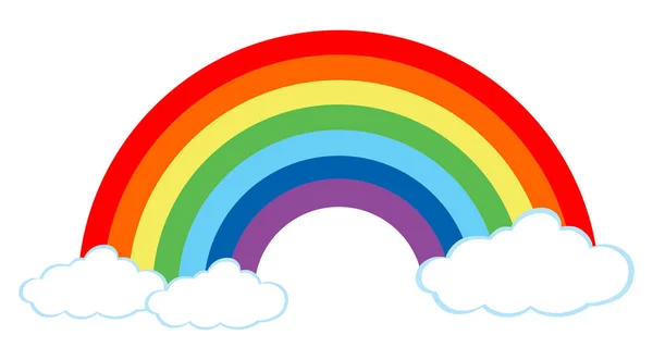 白背景イラストの美しい虹 — ストックベクタ