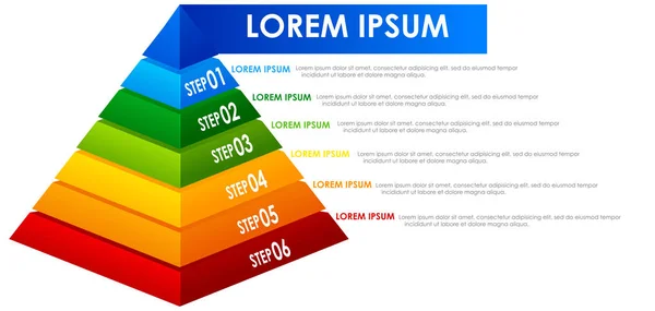Een Regenboog Pyramin Infographic Illustratie — Stockvector
