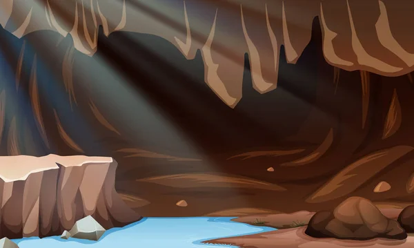 Ilustrace Krajina Krásná Jeskyně — Stockový vektor