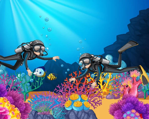 深海潜水图 — 图库矢量图片