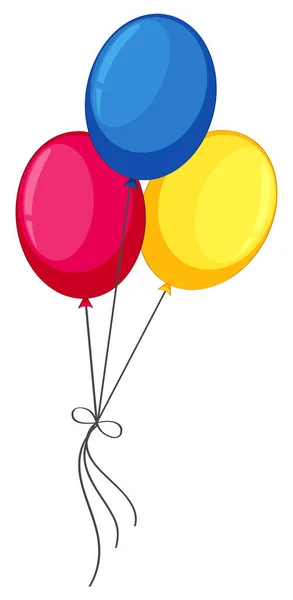 Bunte Heliumballons Auf Weißem Hintergrund — Stockvektor