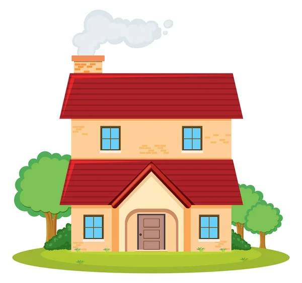 Two Storey House Illustration — Stock Vector